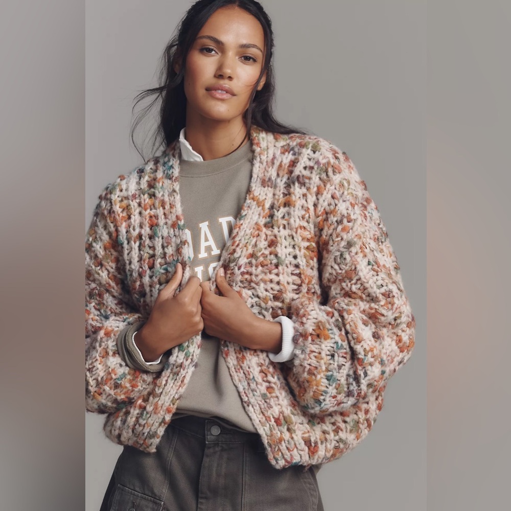 By Anthropologie Chunky Open-Front Cardigan Sweater